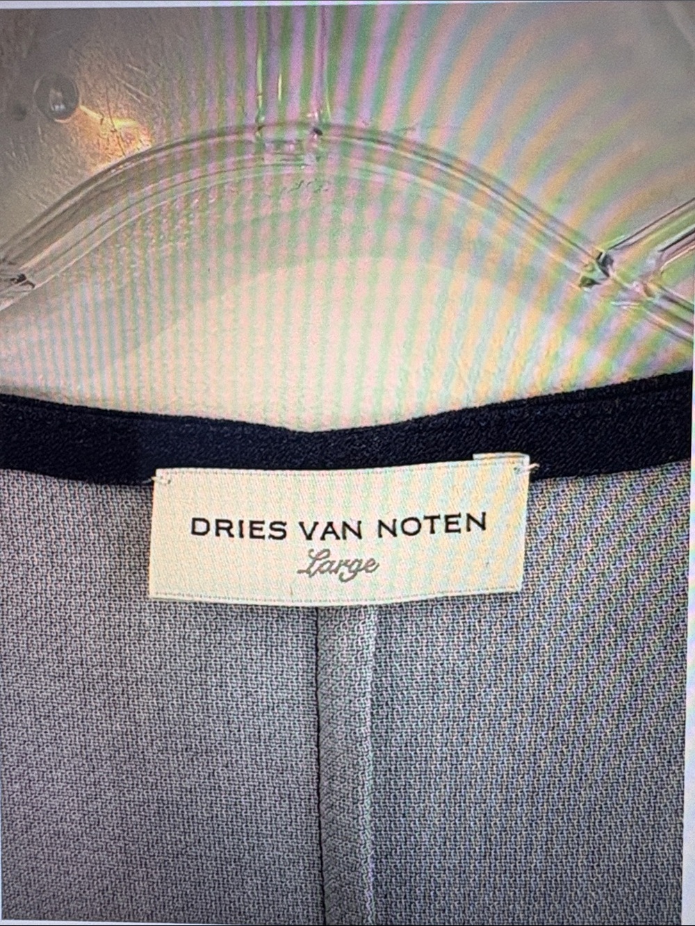 Dries Van Noten NWOT Navy Dress with Olive Artistic Print - Picture 2 of 12